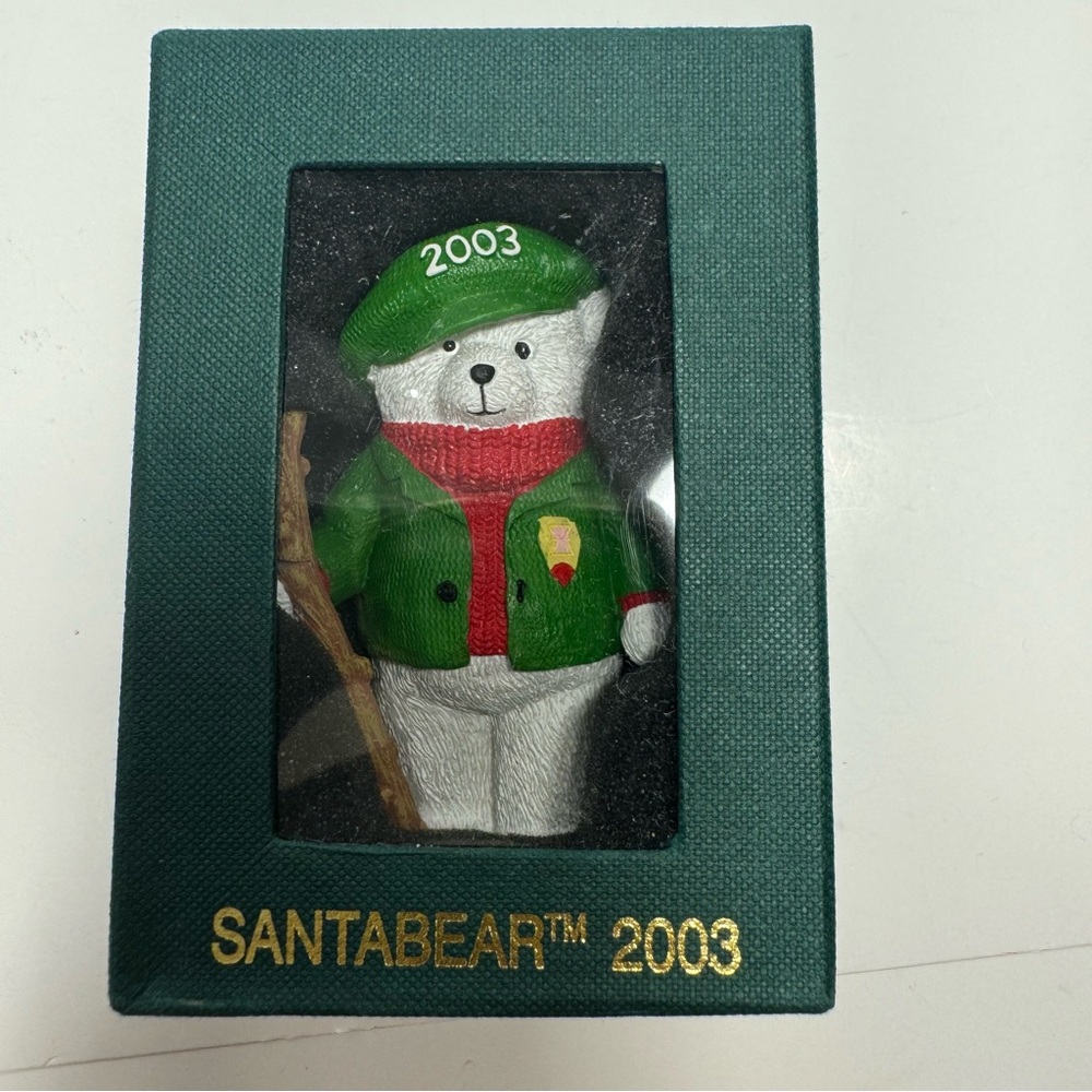 Santa Bear 2003 Ornament New in Box. Old Stock Vintage Collectible